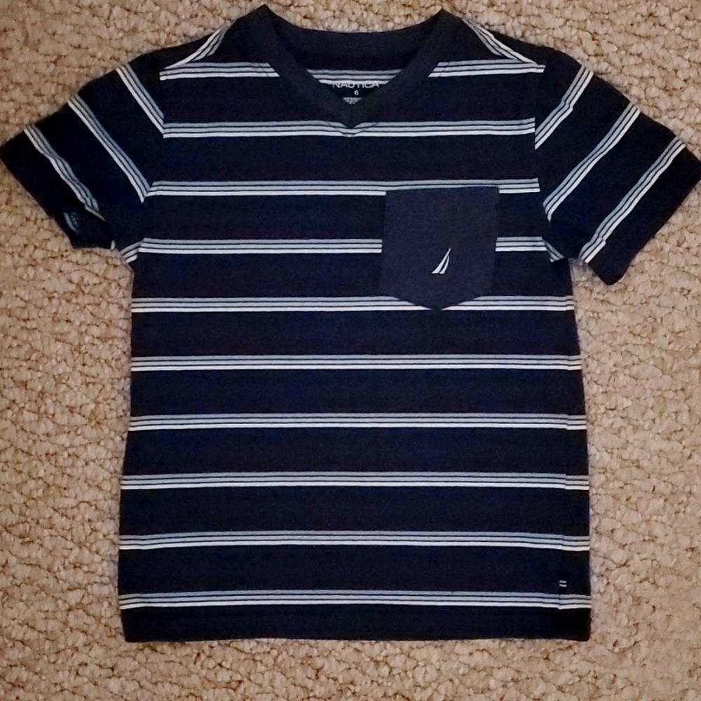 Nautica t-shirt, boys size: 6, navy striped